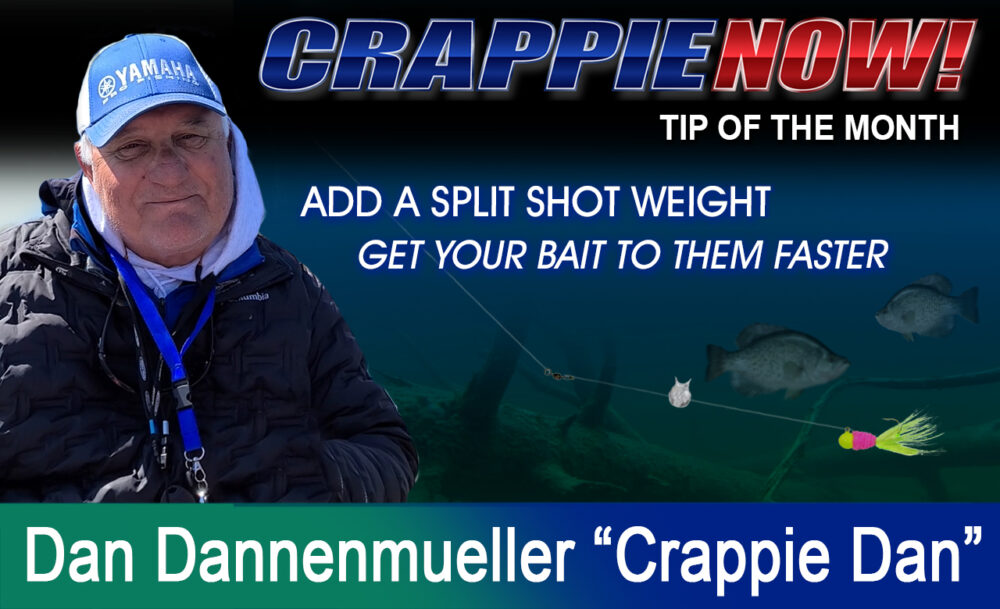 APRIL Crappie Now Add Split Shot Weight
